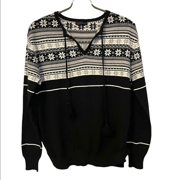 Hot Chillys Nordic Style Sweater, Black/White and Grey - Picture 1 of 8